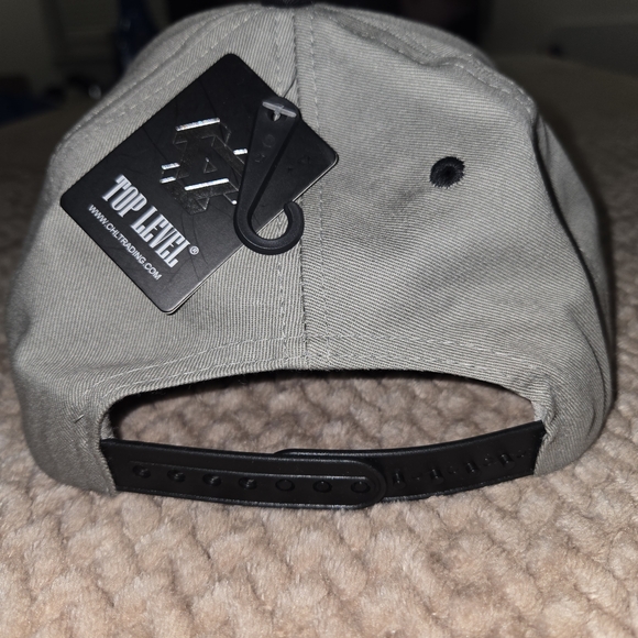 Top Level Jesus Saved My Life  Snapback Hat Black Rhinestones Gray Christian Cap - Picture 4 of 6